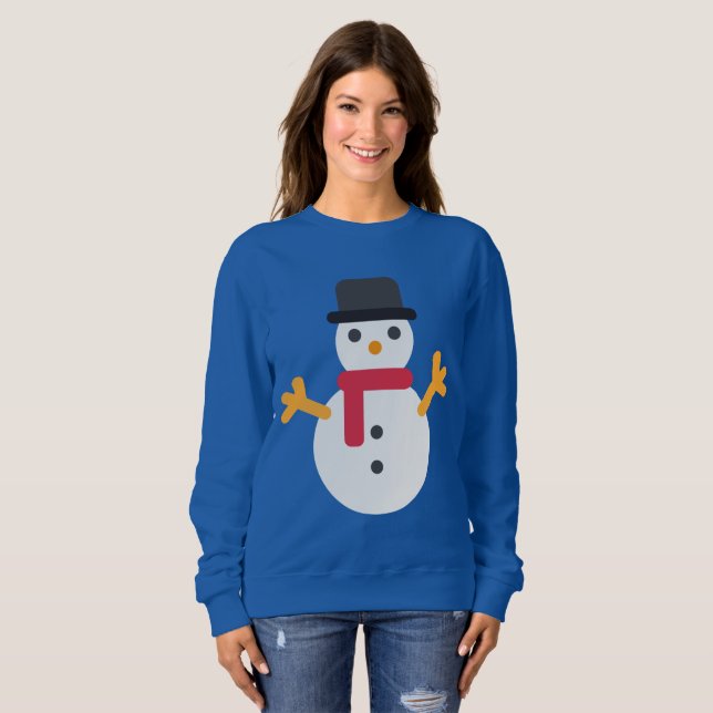 Christmas emoji snowman womens sweatshirt (Front Full)