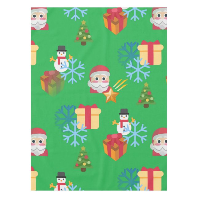 christmas emoji tablecloth table cloth (Front)