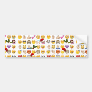 christmas emojis bumper sticker