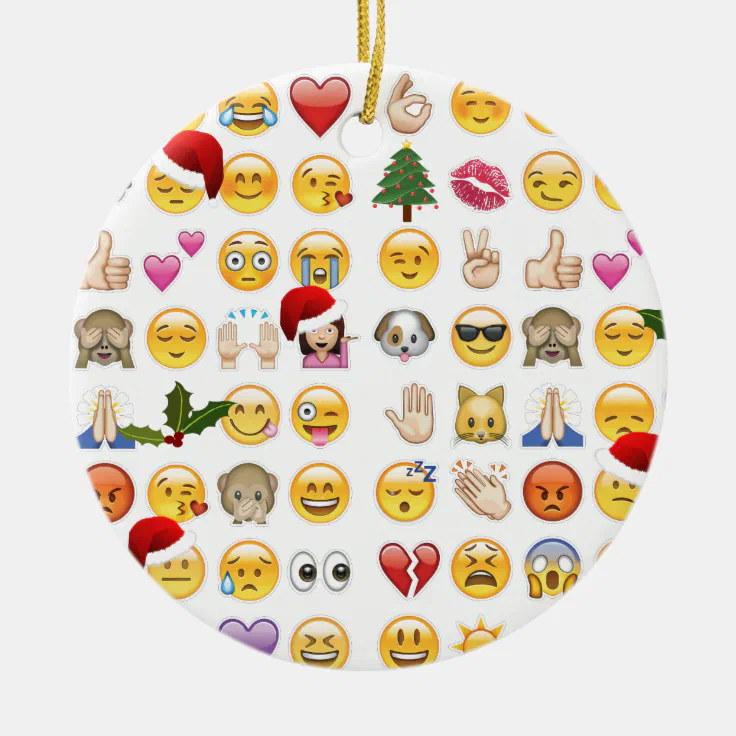 christmas emojis ceramic ornament Zazzle