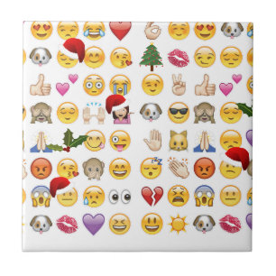 christmas emojis ceramic tile