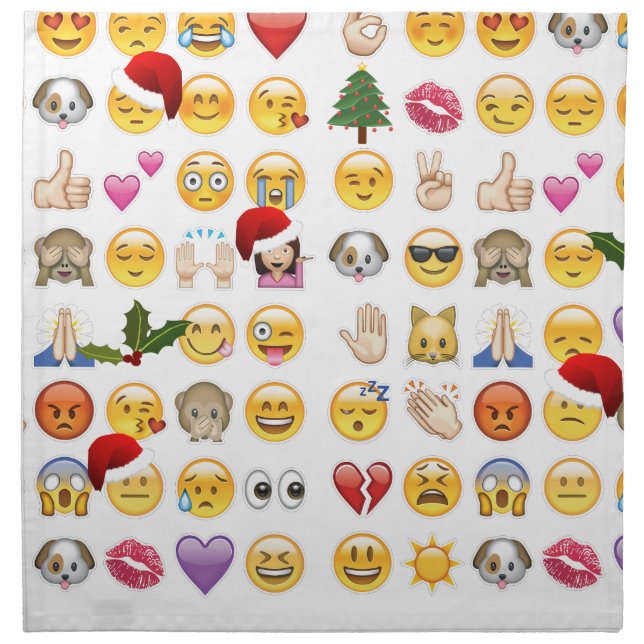 christmas emojis cloth napkin (Front)