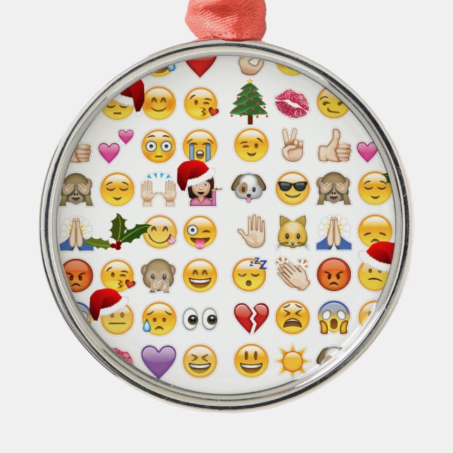 christmas emojis metal ornament (Front)