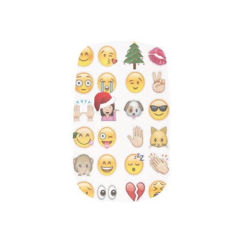 christmas emojis nail wraps