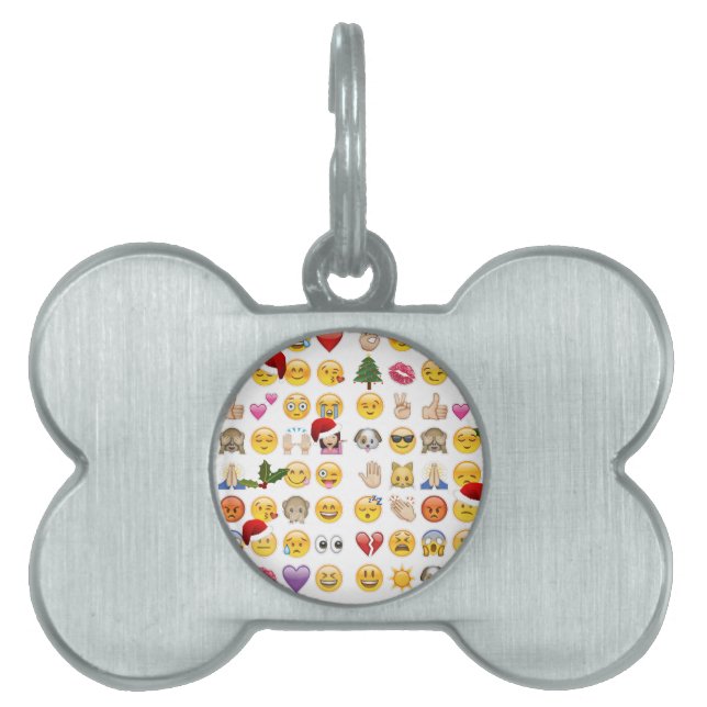 christmas emojis pet name tag (Front)
