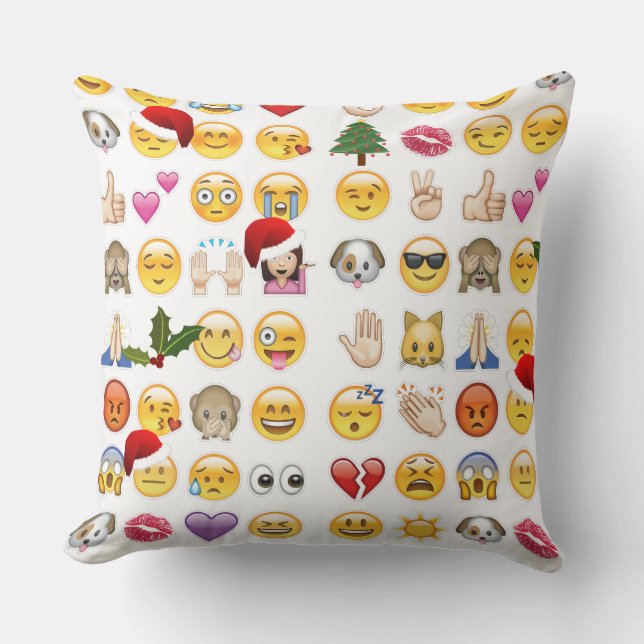 christmas emojis throw pillow (Front)