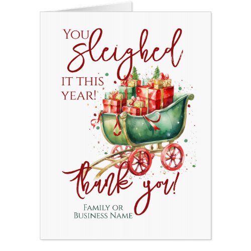 Christmas Employee Team Thank You Oversized Card