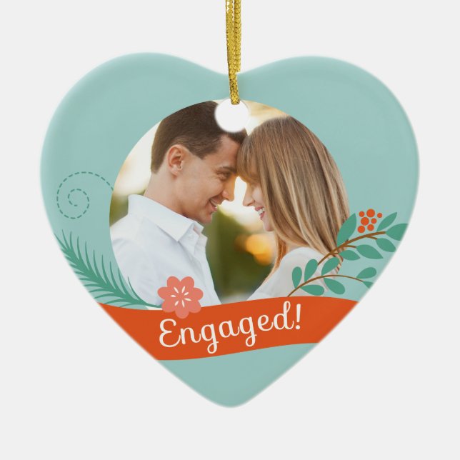 Christmas Engaged Photo Ornament (Front)
