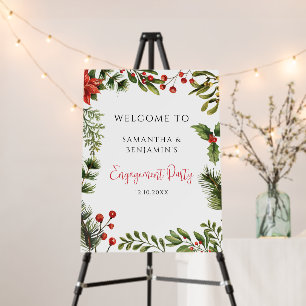 Christmas Engagement Party Greenery Script Foam Board