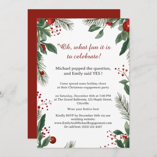 Christmas Engagement Party Invitation