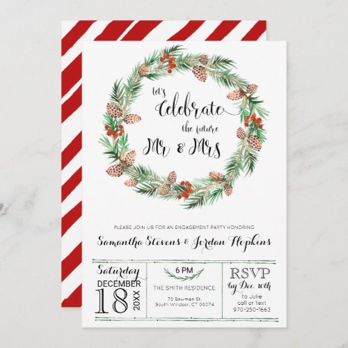 Christmas Engagement Party Invitation