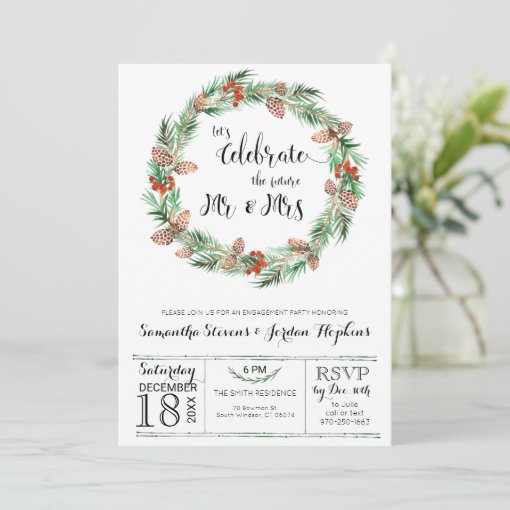 Christmas Engagement Party Invitation | Zazzle