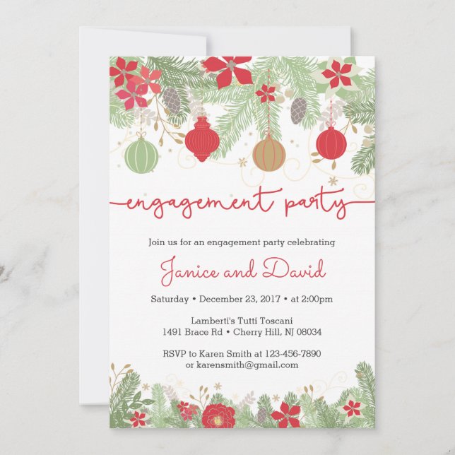 Christmas Engagement Party Invitations (Front)