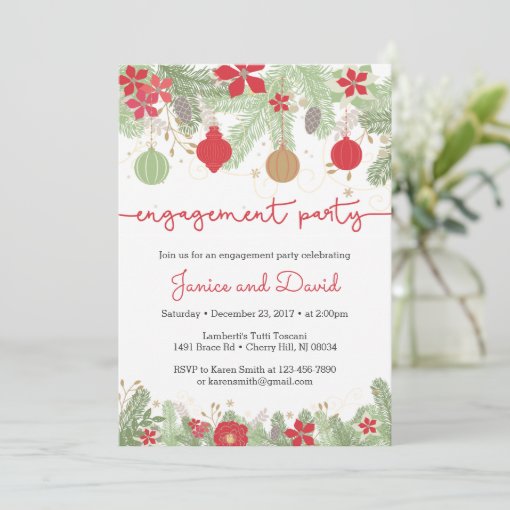 Christmas Engagement Party Invitations | Zazzle