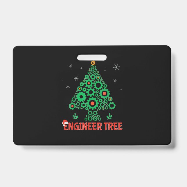 Christmas Engineer Tree Mechanical Engineering Badge (Front)