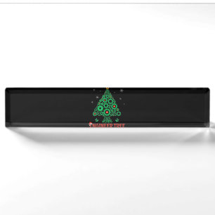 Christmas Engineer Tree Mechanical Engineering Desk Name Plate