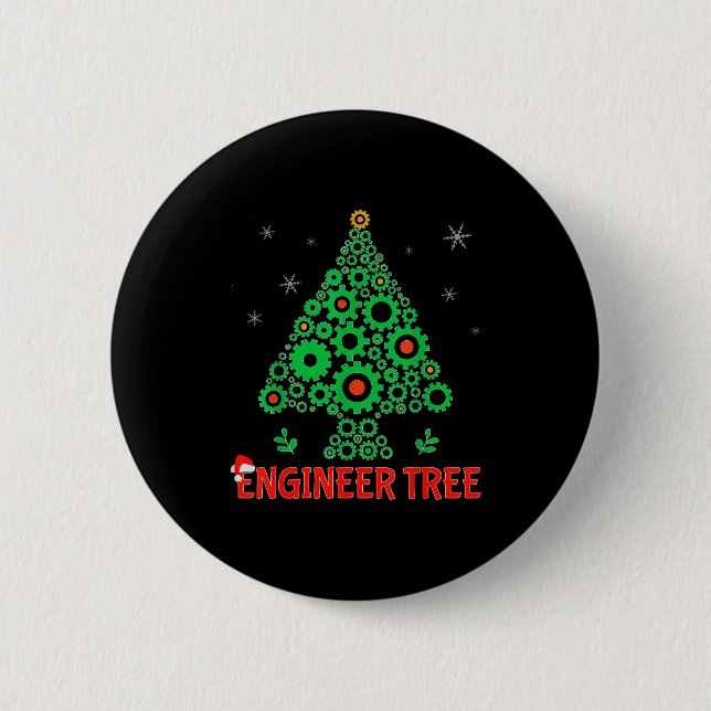 Christmas Engineer Tree _ Mechanical Engineering G Button (Front)