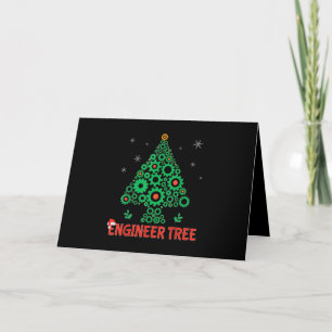 Christmas Engineer Tree Mechanical Engineering Holiday Card