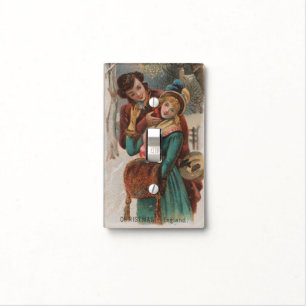 Christmas, England-Vintage Victorian Era Ad, 1980 Light Switch Cover