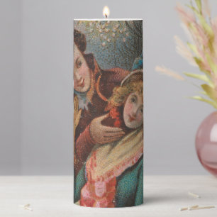 Christmas, England-Vintage Victorian Era Ad, 1980 Pillar Candle