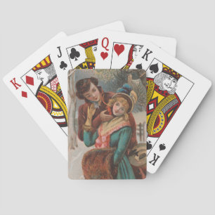 Christmas, England-Vintage Victorian Era Ad, 1980 Poker Cards