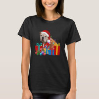 Christmas English Bulldog Dog Xmas Lights Santa Ha