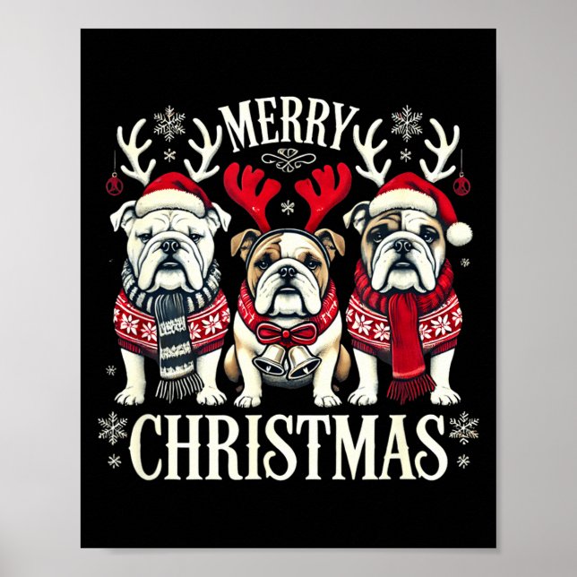 Christmas English Bulldog Mom English Bulldog Chri Poster (Front)