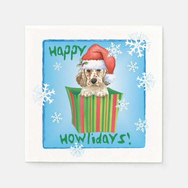 Christmas English Setter Napkins (Front)