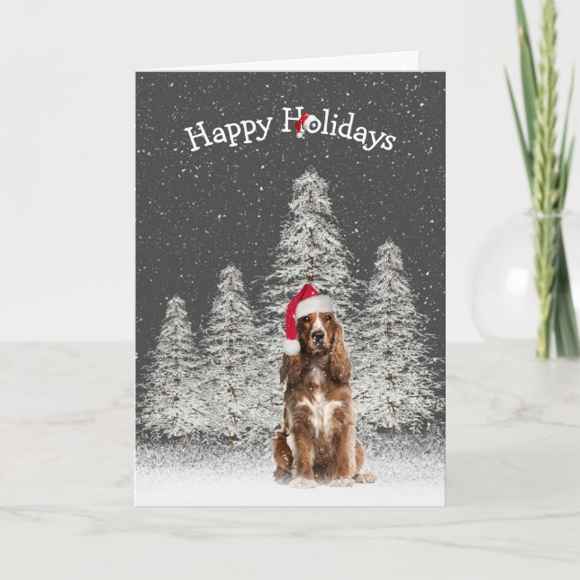 Christmas English Springer Spaniel  Card (Front)