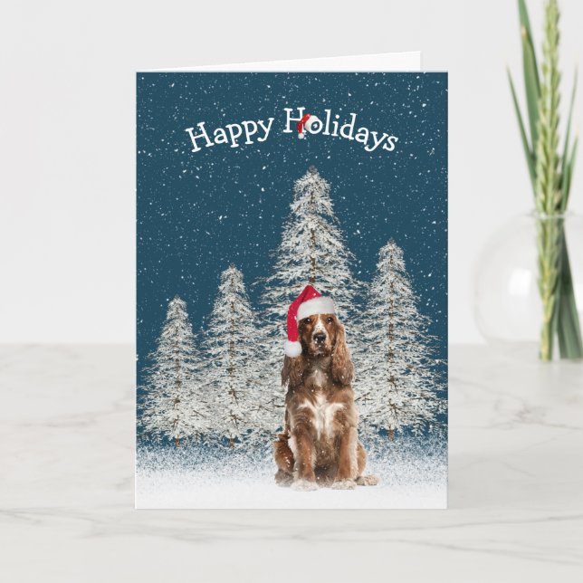 Christmas English Springer Spaniel  Card (Front)
