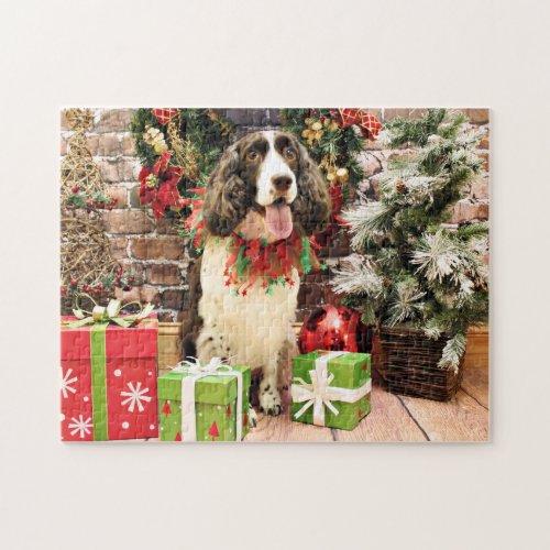 Christmas _ English Springer Spaniel _ Cloe Jigsaw Puzzle