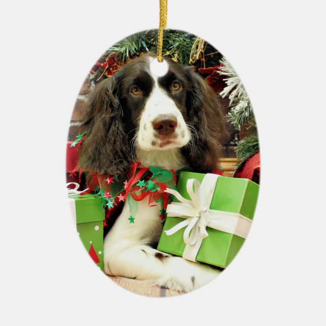 Christmas - English Springer Spaniel - Kinzie Ceramic Ornament (Front)