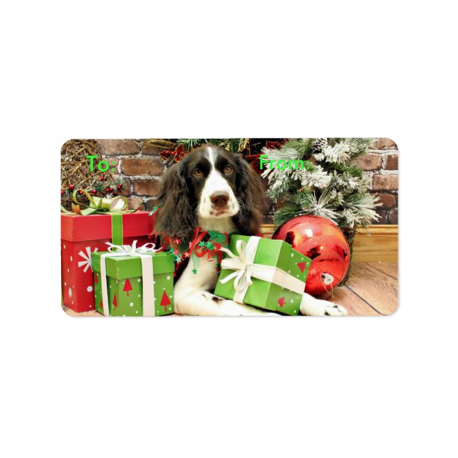 Christmas - English Springer Spaniel - Kinzie Label (Front)