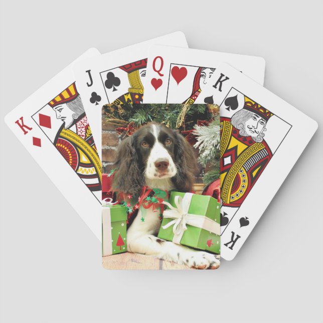 Christmas - English Springer Spaniel - Kinzie Poker Cards (Back)