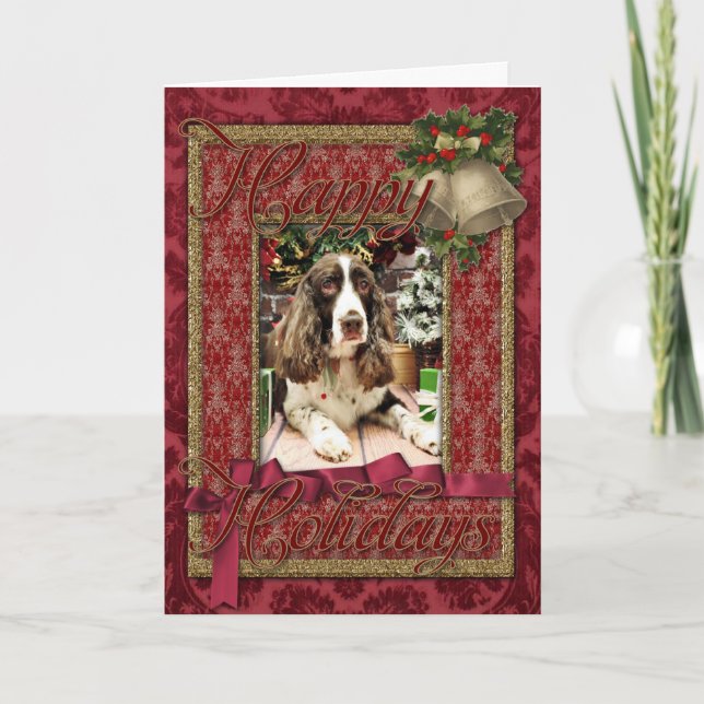 Christmas - English Springer Spaniel - Logan Holiday Card (Front)