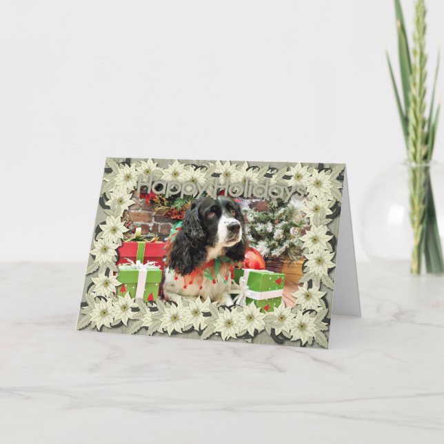 Christmas - English Springer Spaniel - Lucy Holiday Card (Front)