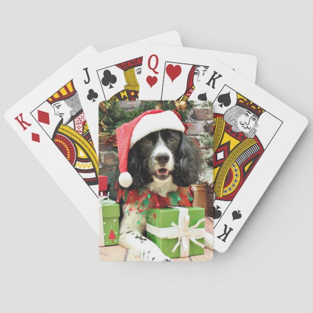 Christmas - English Springer Spaniel - Lucy Poker Cards (Back)