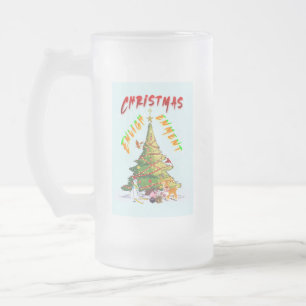 Christmas Enlightenment Frosted Glass Beer Mug