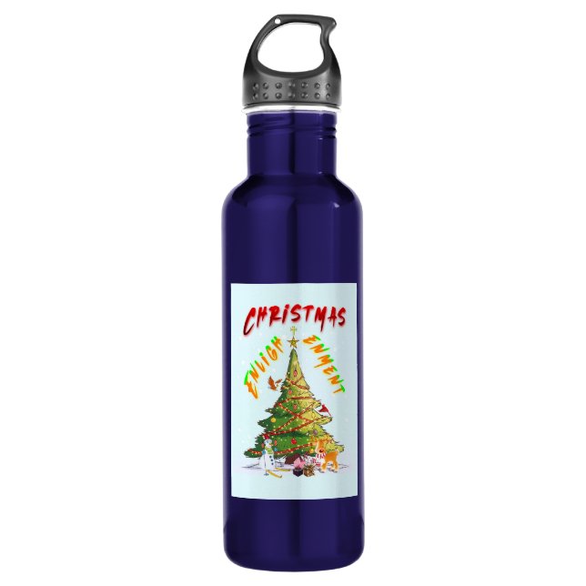 Christmas Enlightenment Stainless Steel Water Bottle (Front)