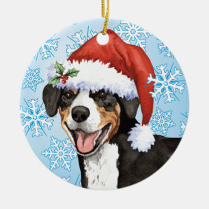 Christmas Entlebucher Ceramic Ornament