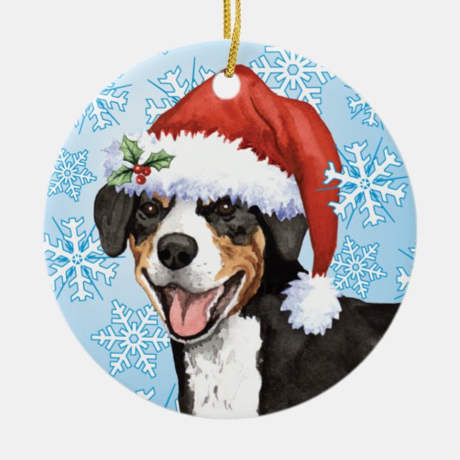 Christmas Entlebucher Ceramic Ornament (Front)