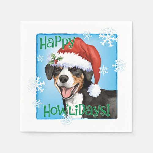 Christmas Entlebucher Mountain Dog Napkins