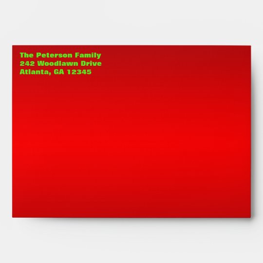 Christmas Envelope for 5x7 Greeting Cards