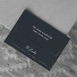 Christmas Envelope | Holiday Card Mailing Envelope<br><div class="desc">Add a refined touch to your festive mail with this stylish modern holiday envelope featuring your family name in elegant handwritten white script. Designed with a deep bluish off black background, this minimalist Scandi-inspired layout blends simplicity and sophistication for a timeless seasonal look. Easily customize the message, name, and address...</div>