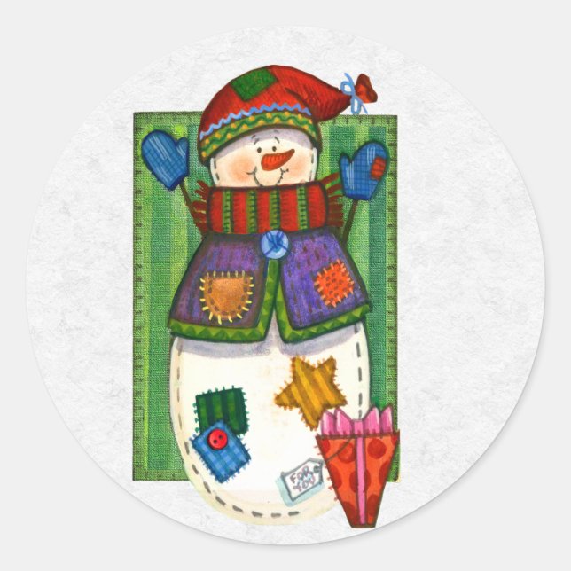 Christmas Envelope Sealer Classic Round Sticker (Front)