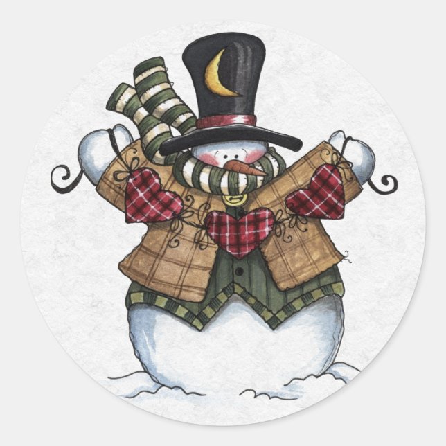 Christmas Envelope Sealer Classic Round Sticker (Front)