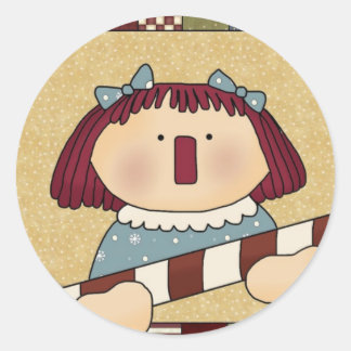 Christmas Envelope Seals: Simple Joys Annie Classic Round Sticker