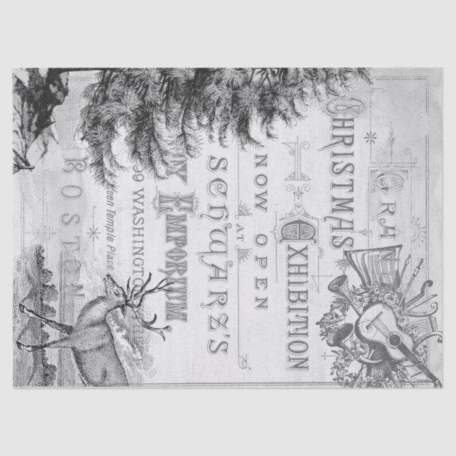 Christmas Ephemera Decoupage Tissue Paper (Front)