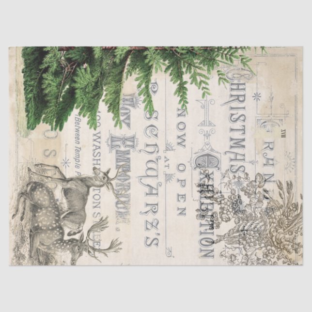 Christmas Ephemera Decoupage Tissue Tissue Paper (Front)