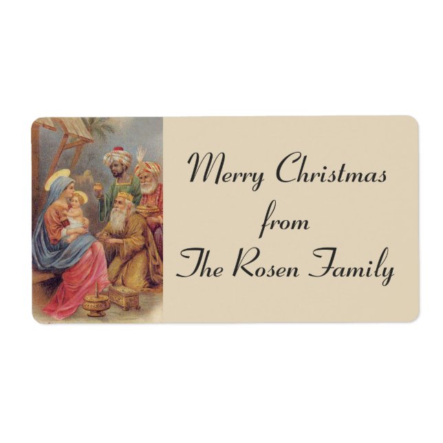 Christmas Epiphany Three Kings Holy Family Label (Front)